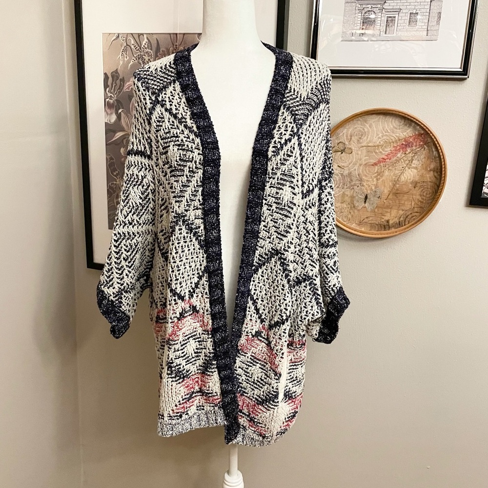 Maje Black and White Patterned Cardigan